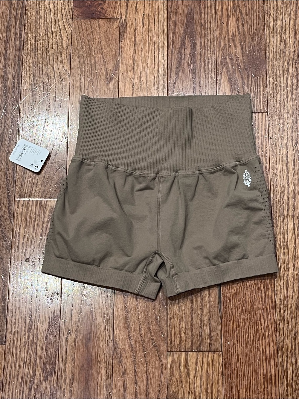 Free People Movement High-Waist Ribbed Waistband Shorts Sz M/L